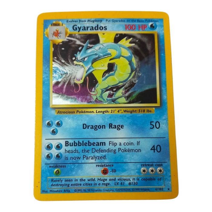 Gyarados 6/102 Base Set Holo MP WOTC Original Pokemon TCG Card Stage 1 Rare