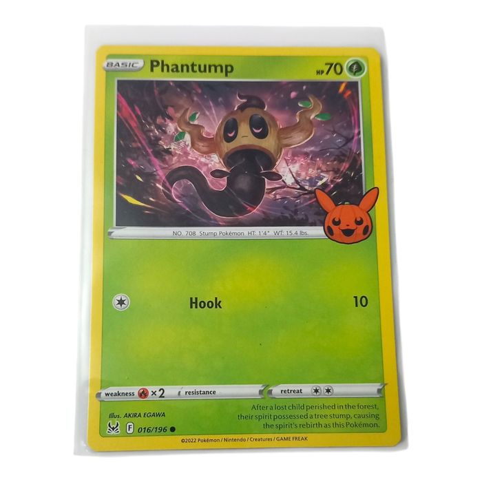 Phantump 016/196 Trick or Trade 2022 Pokemon TCG Card NM Pumpkin Stamp Basic