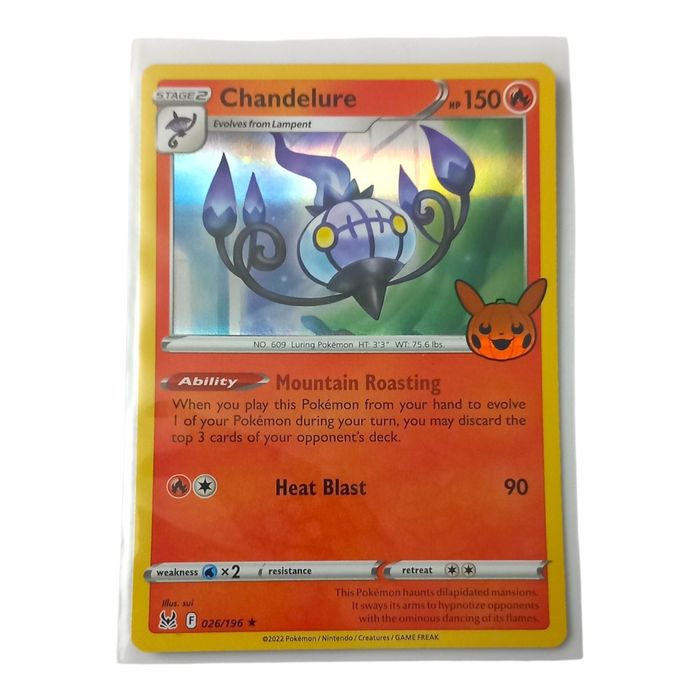 Chandelure 026/196 Holo Rare Trick or Trade 2022 NM Pumpkin Stamp Pokemon TCG