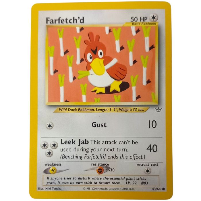 Pokemon Farfetch’d 43/64 Neo Revelation Common Non Holo Vintage WOTC