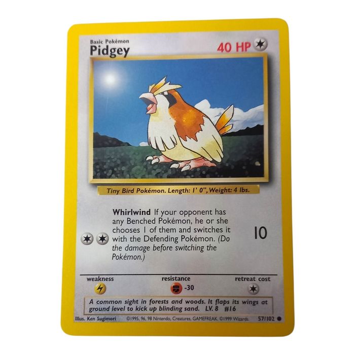 Pokemon Pidgey 57/102 Base Set Common Non Holo Vintage WOTC