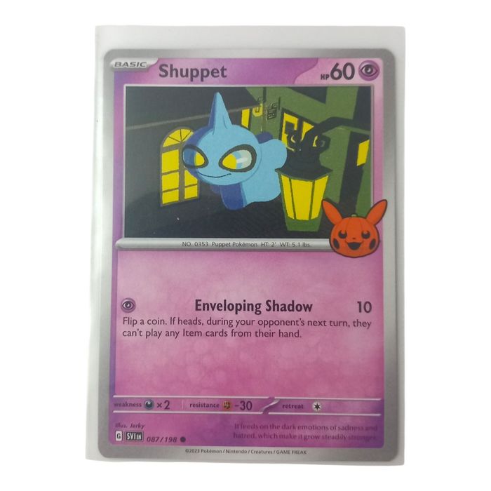 Shuppet 087/198 Trick or Trade 2023 Pokemon Card NM Pumpkin Stamp