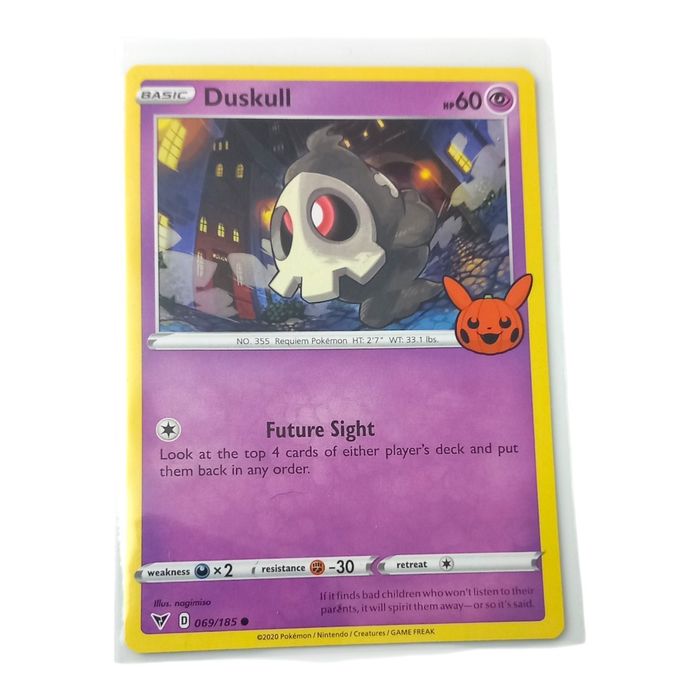 Duskull 069/185 Trick or Trade 2022 Pokemon TCG Card NM Pumpkin Stamp Basic