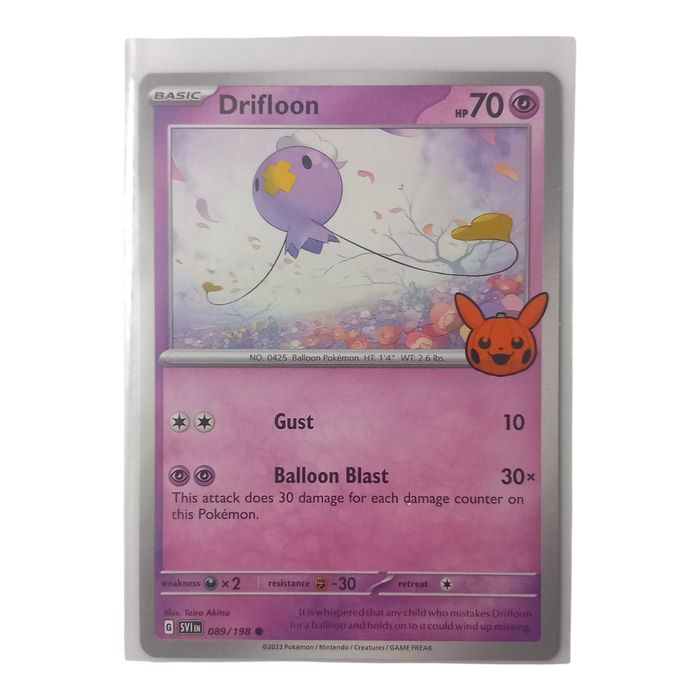 Drifloon 089/198 Trick or Trade 2023 Pokemon TCG Card NM Pumpkin Stamp Basic