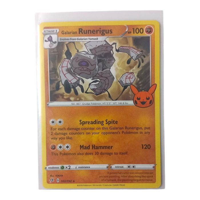 Galarian Runerigus 102/192 Rare Trick or Trade 2022 Pokemon Card NM