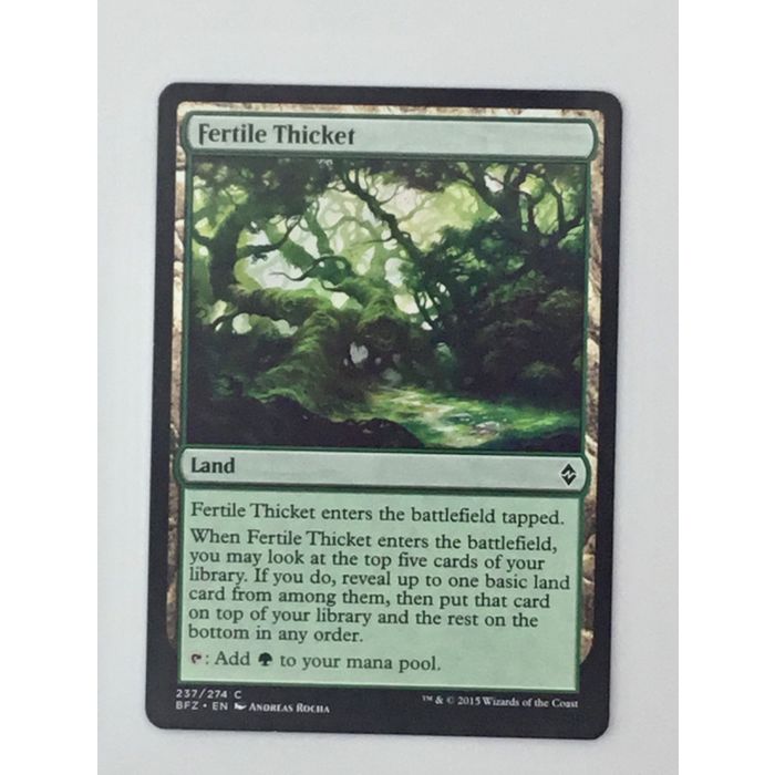 MTG Fertile Thicket Land 237/274 Battle for Zendikar Rocha 2015 Wizards Coast