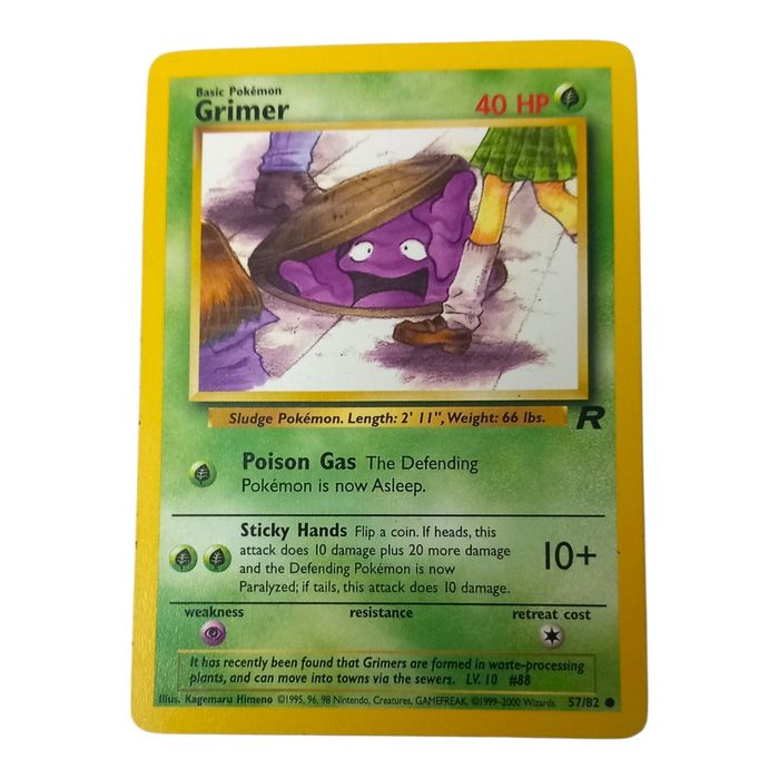 Pokémon Grimer 57/82 Team Rocket Common WOTC Vintage TCG MP