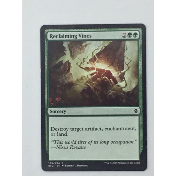 MTG Reclaiming Vines Sorcery 185/274 Battle for Zendikar Deharme 2015 Wizards