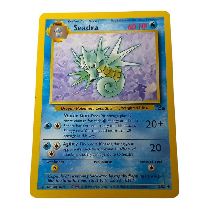 Seadra Fossil 42/62 Uncommon MP WOTC Pokémon Card