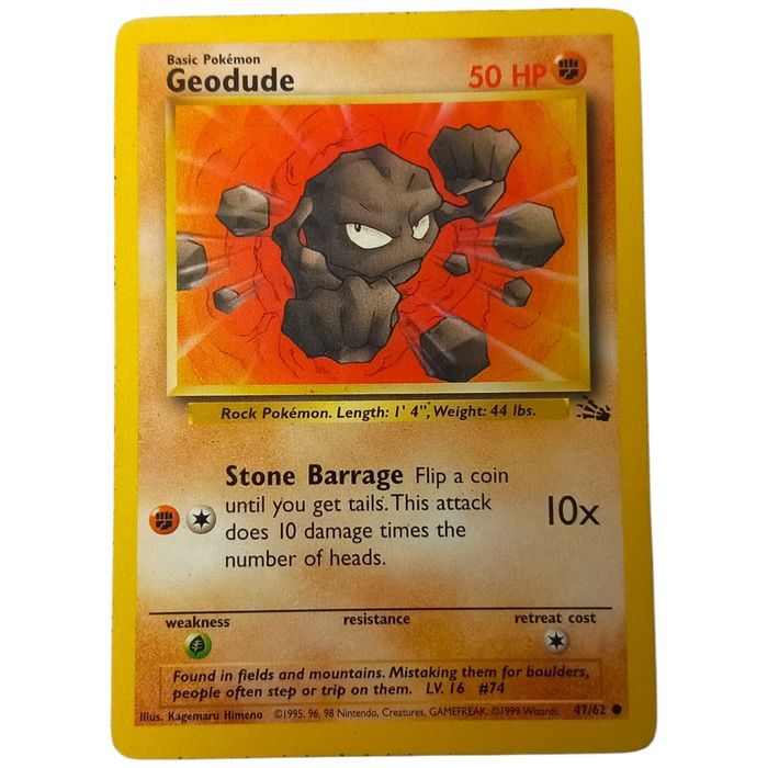 Geodude – Fossil 47/62 – Common – MP – WOTC Pokémon Card