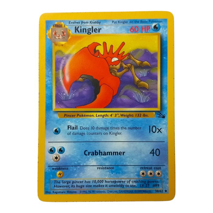 Kingler Fossil 38/62 Uncommon MP WOTC Pokémon Card