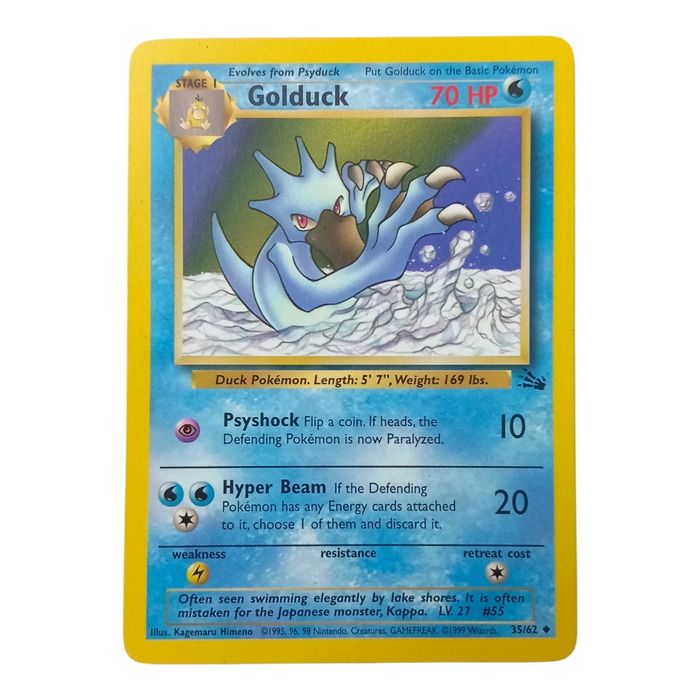 Golduck Fossil 35/62 Uncommon MP WOTC Pokémon Card