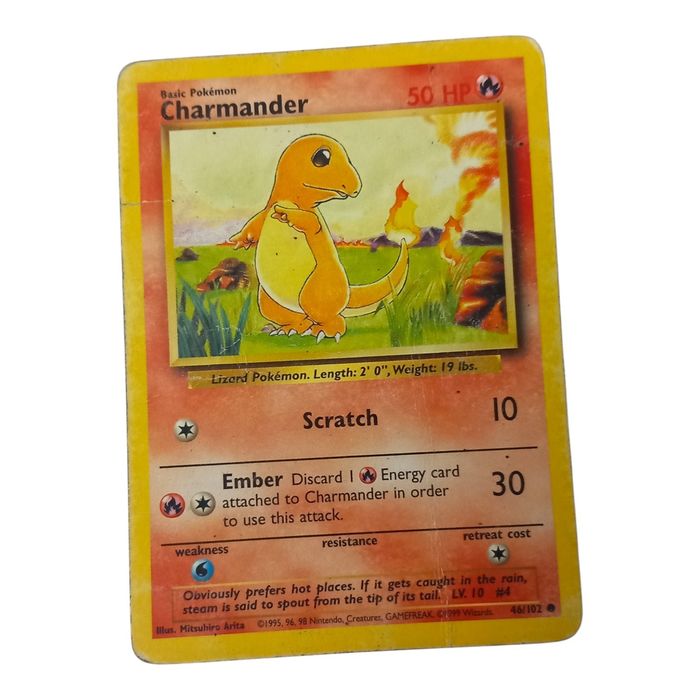 Charmander – Base Set 46/102 – HP – Common – Pokémon TCG Card Basic Regular