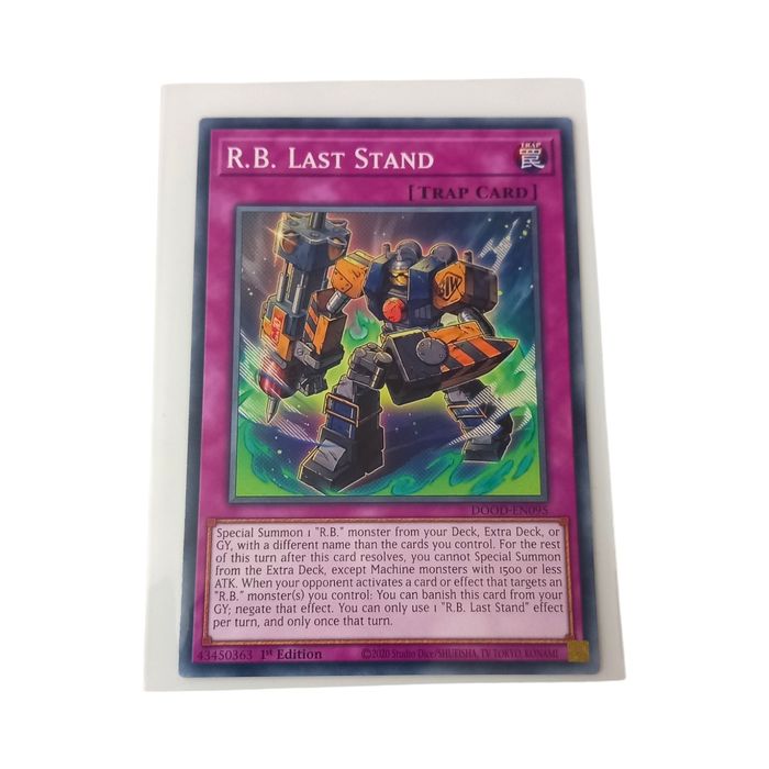 R.B. Last Stand DOOD-EN095 Common 1st Edition NM Yu-Gi-Oh TCG Trap Card Regular