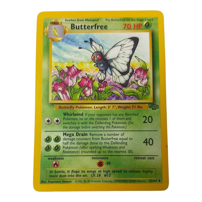 Pokémon Butterfree 33/64 Jungle MP Uncommon WOTC Stage 2 Non Holo