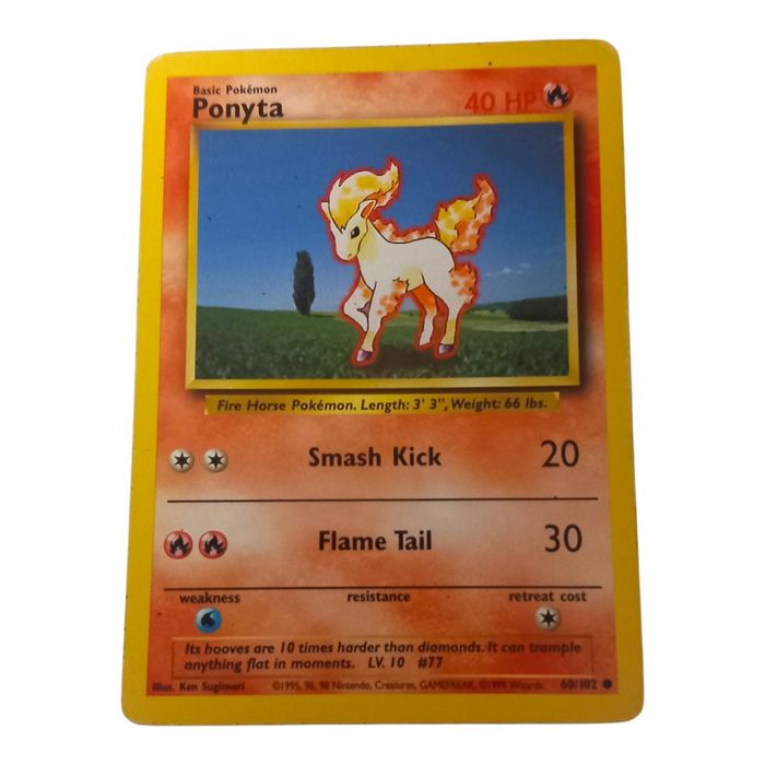 Pokémon Ponyta 60/102 Base Set MP Common WOTC