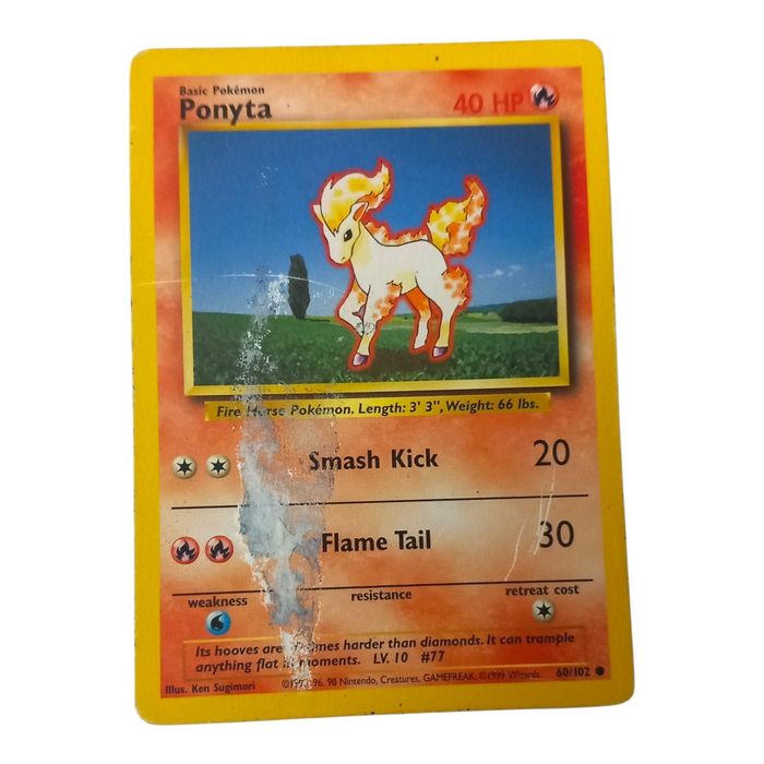 Ponyta – Base Set 60/102 – HP – Common – Pokémon TCG Card Basic Regular