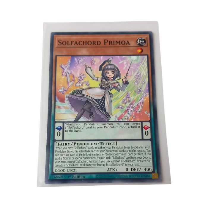 Solfachord Primoa DOOD-EN021 Rare 1st Edition NM Yu-Gi-Oh TCG Card Earth Fairy