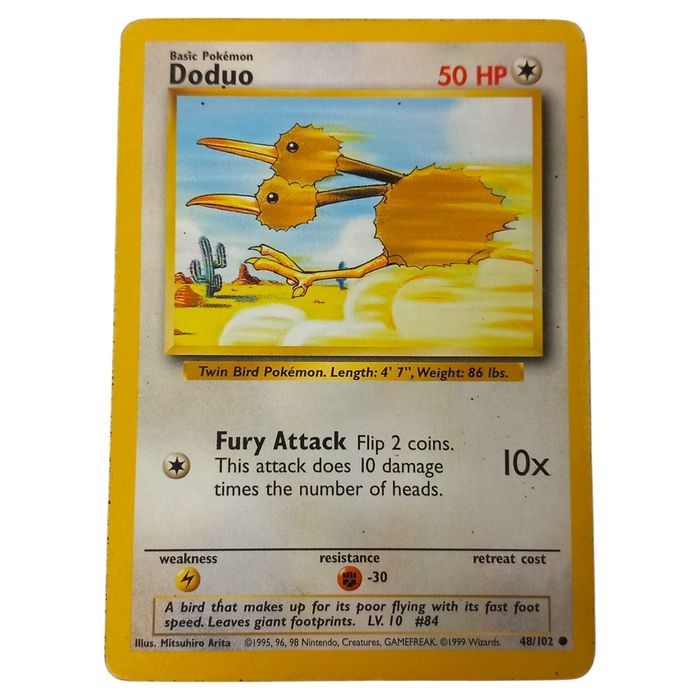 Pokemon Doduo 48/102 Base Set Common Non Holo Vintage WOTC