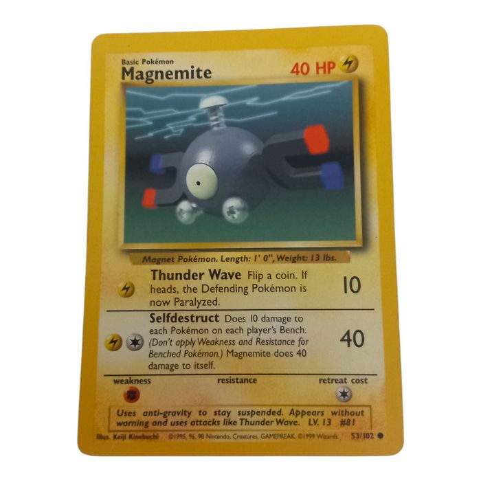 Pokémon Magnemite 53/102 Base Set MP Common WOTC